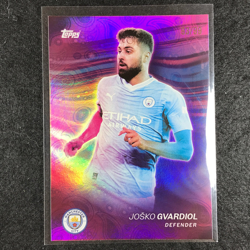 2023-24 Topps Manchester City JOSKO GVARDIOL Game On Pink Foil 93/99 #34