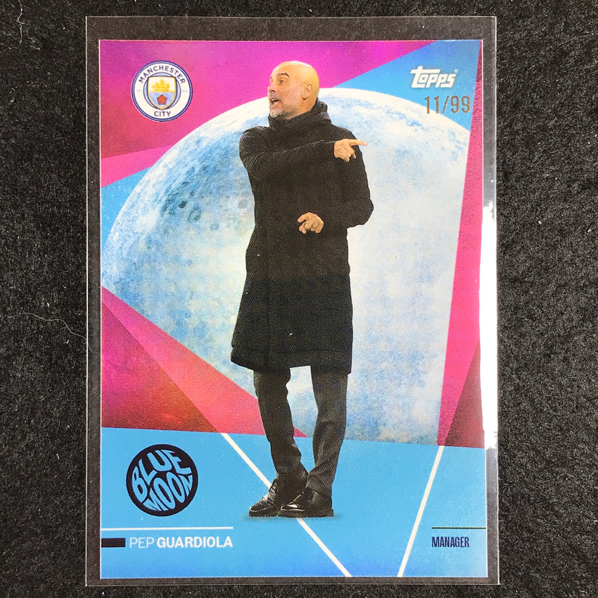 2023-24 Topps Manchester City PEP GUARDIOLA Blue Moon Pink Foil 11/99 #40