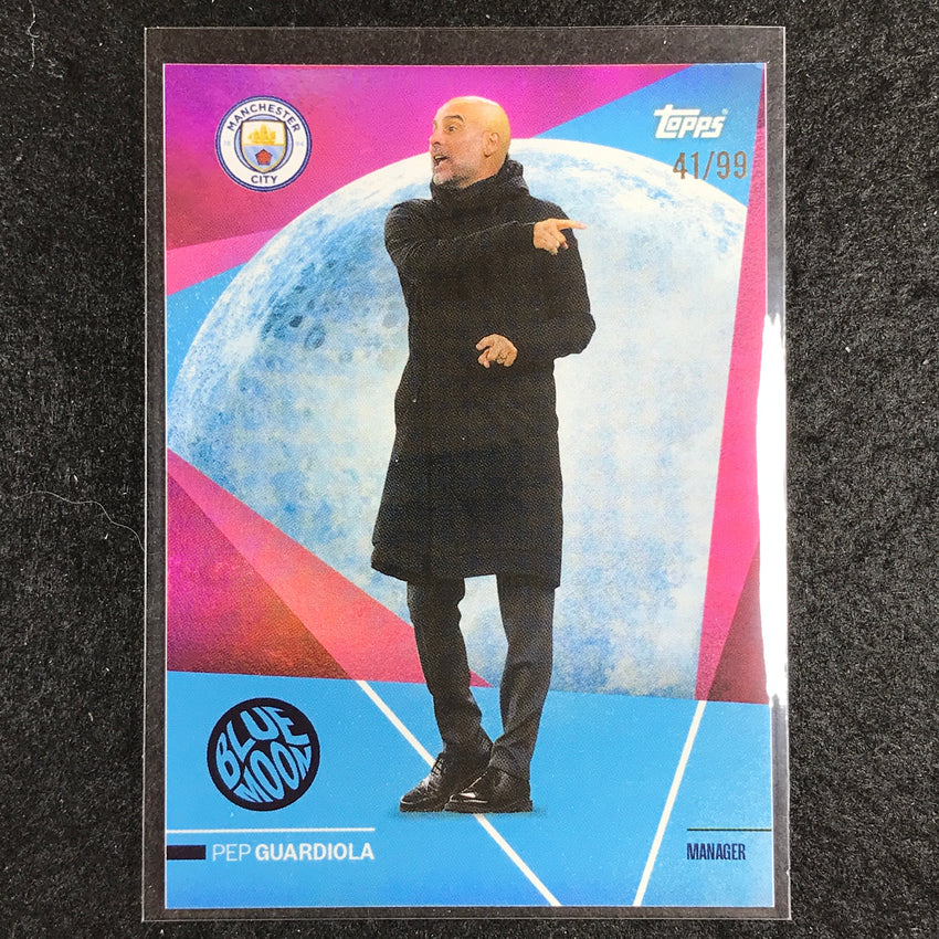 2023-24 Topps Manchester City PEP GUARDIOLA Blue Moon Pink Foil 41/99 #40