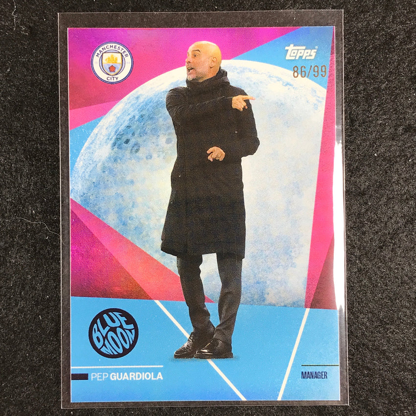 2023-24 Topps Manchester City PEP GUARDIOLA Blue Moon Pink Foil 86/99 #40