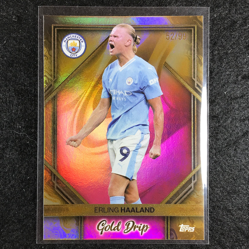 2023-24 Topps Manchester City JULIAN ALVAREZ Gold Drip Pink Foil 18/99 #47