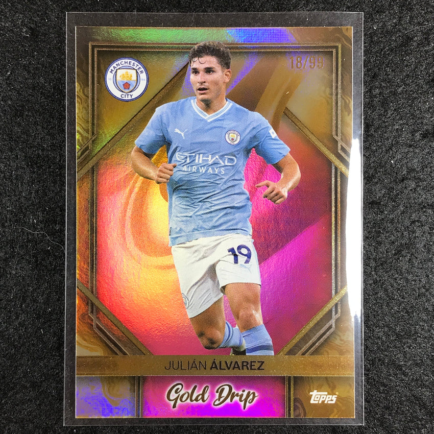 2023-24 Topps Manchester City SERGIO AGUERO Gold Drip Pink Foil 52/99 #50