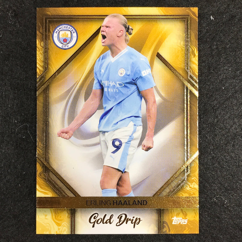 2023-24 Topps Manchester City ERLING HAALAND Gold Drip Base #46