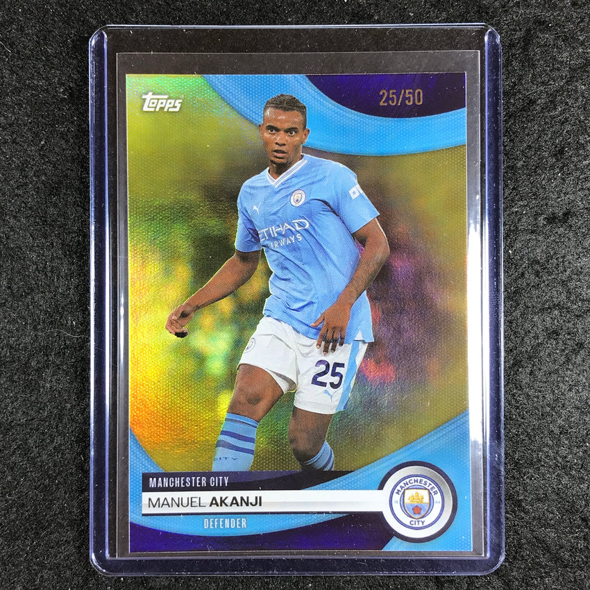 2023-24 Topps Manchester City MANUEL AKANJI Base Yellow Foil 25/50 #8