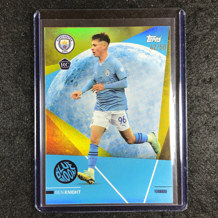 2023-24 Topps Manchester City BEN KNIGHT Blue Moon Rookie Yellow Foil 42/50 #38