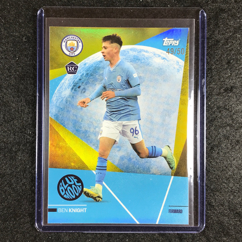 2023-24 Topps Manchester City BEN KNIGHT Blue Moon Rookie Yellow Foil 49/50 #38