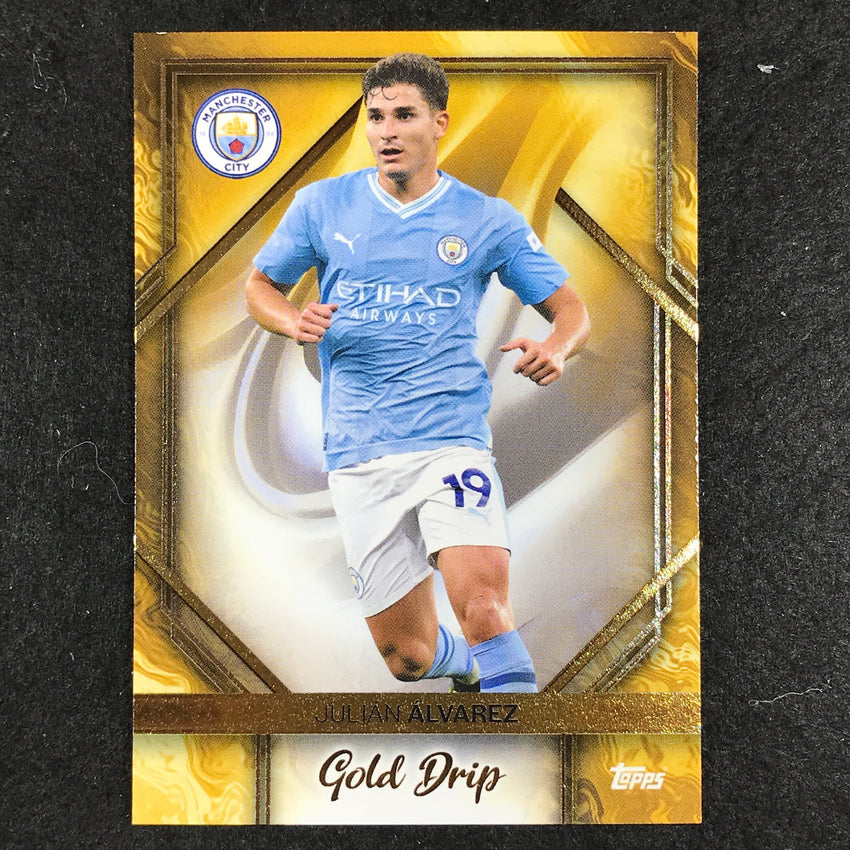 2023-24 Topps Manchester City JULIAN ALVAREZ Gold Drip Base #47