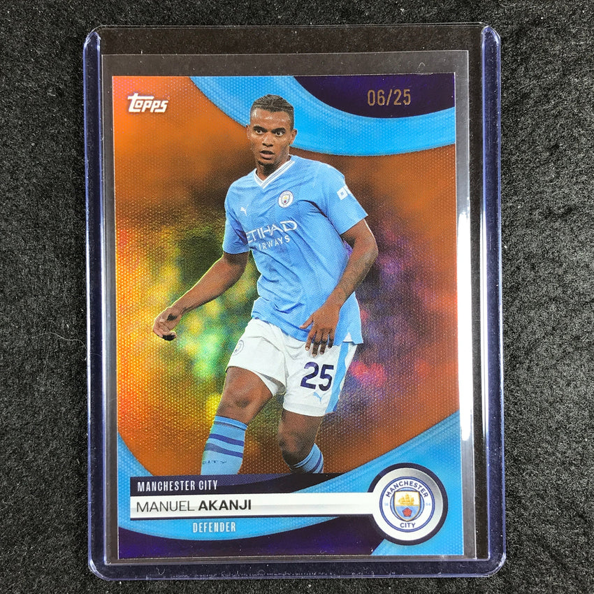 2023-24 Topps Manchester City MANUEL AKANJI Base Orange Foil 6/25