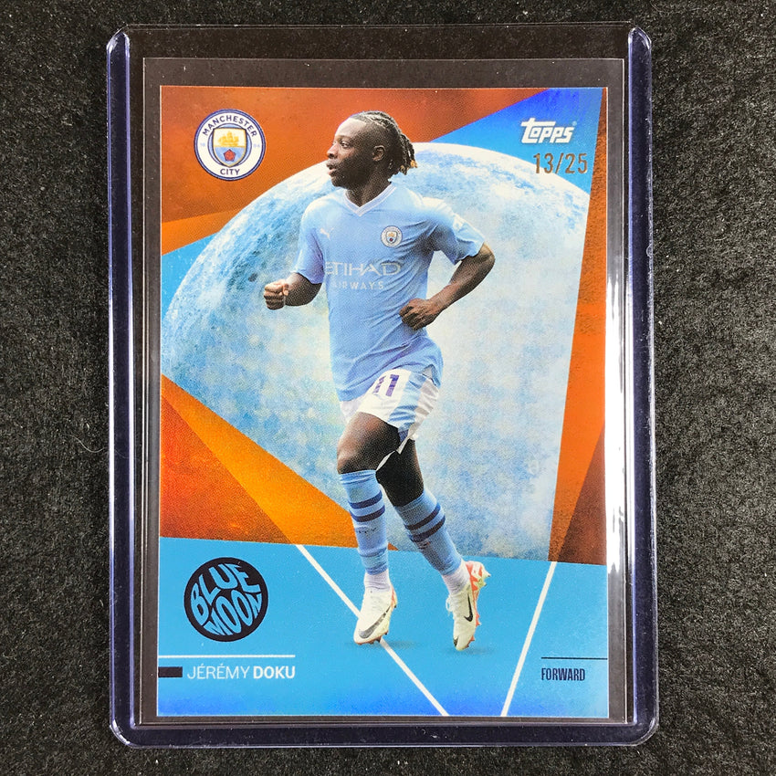 2023-24 Topps Manchester City JEREMY DOKU Blue Moon Orange Foil 13/25