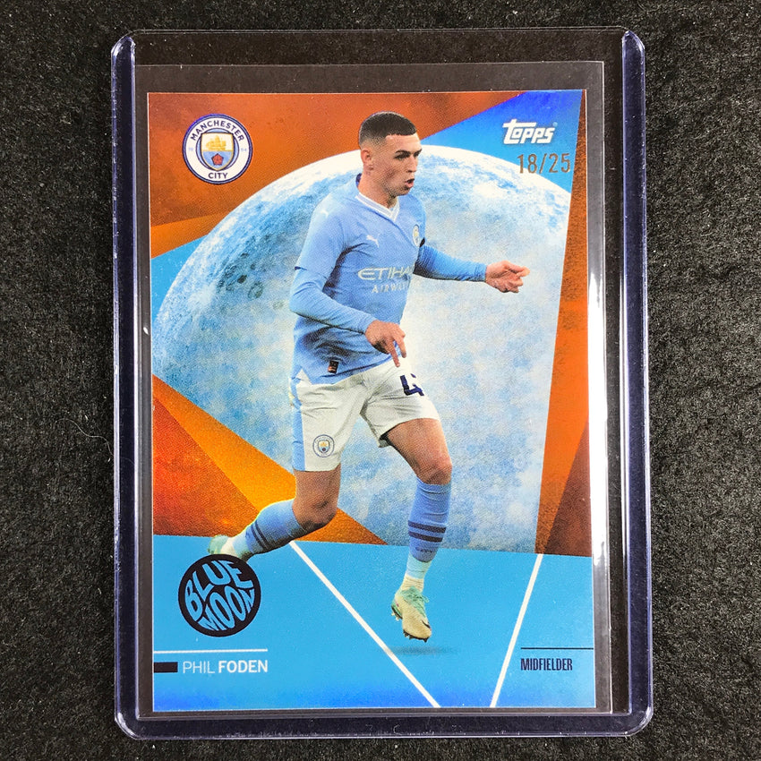 2023-24 Topps Manchester City PHIL FODEN Blue Moon Orange Foil 18/25