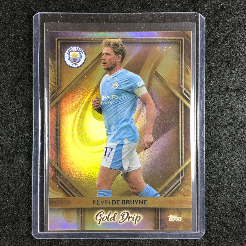 2023-24 Topps Manchester City KEVIN DE BRUYNE Gold Drip Gold Foil 1/1