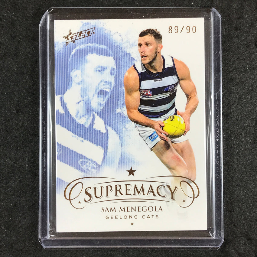 2021 Select AFL Supremacy SAM MENEGOLA Base Gold 89/90