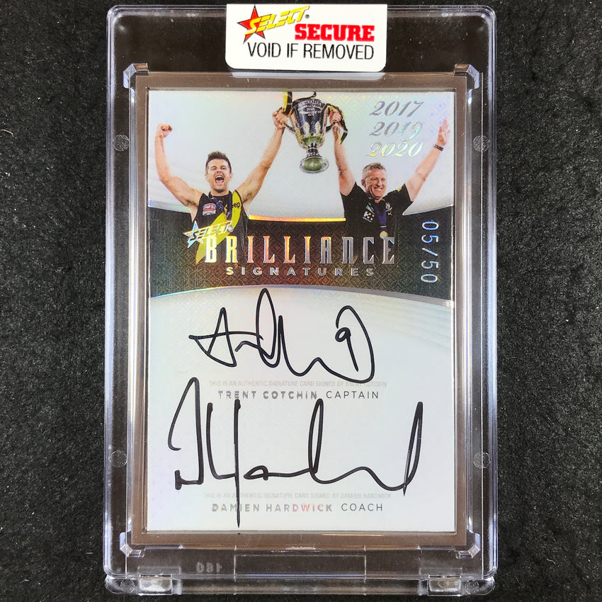 2022 Select AFL Brilliance COTCHIN HARDWICK Captain Coach Dual Signature 05/50
