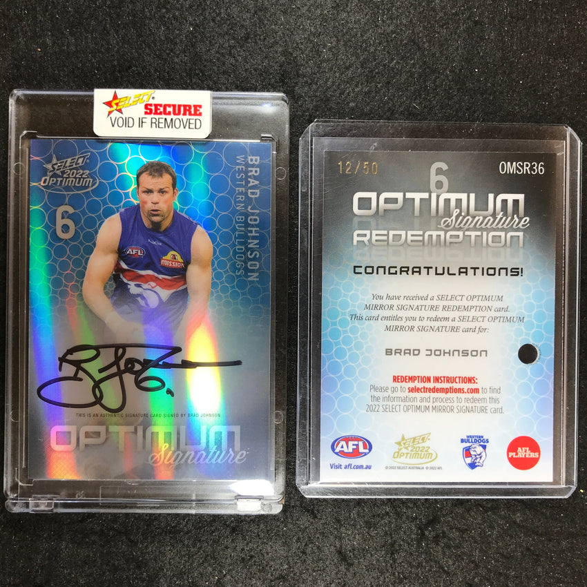 2022 Select AFL Optimum BRAD JOHNSON Mirror Signature 12/50
