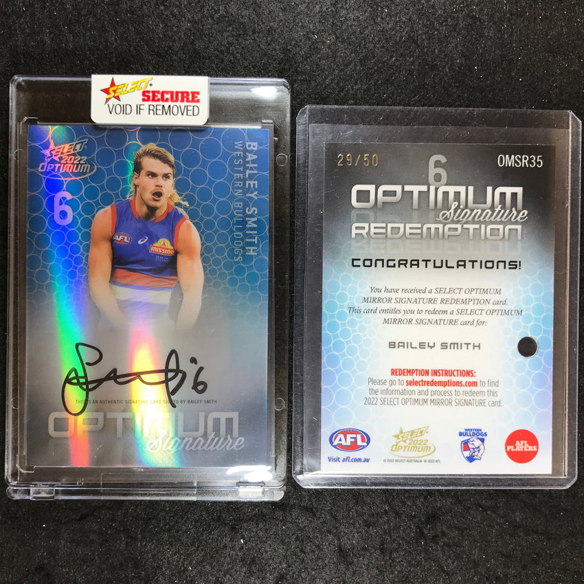 2022 Select AFL Optimum BAILEY SMITH Mirror Signature 29/50