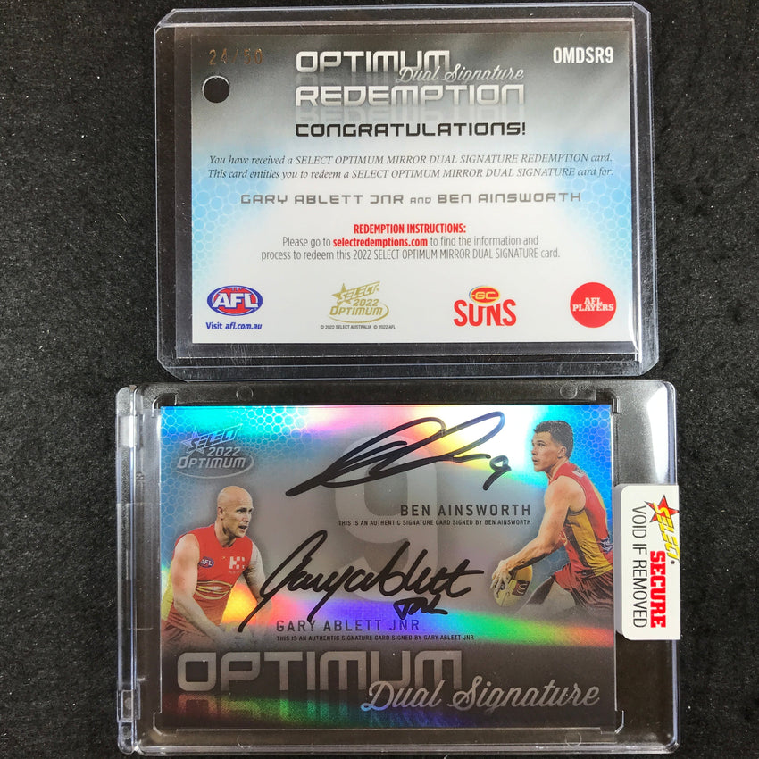 2022 Select AFL Optimum AINSWORTH GARY ABLETT JNR Mirror Dual Signature 24/50