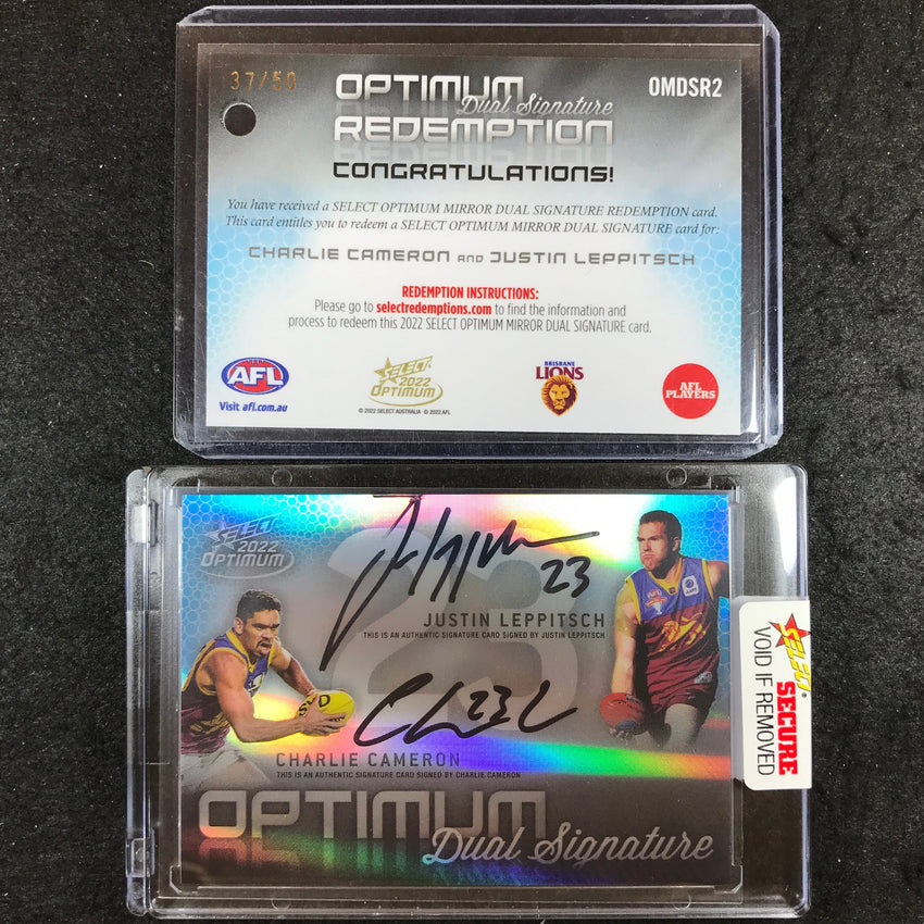 2022 Select AFL Optimum LEPPITSCH CHARLIE CAMERON Mirror Dual Signature 37/50