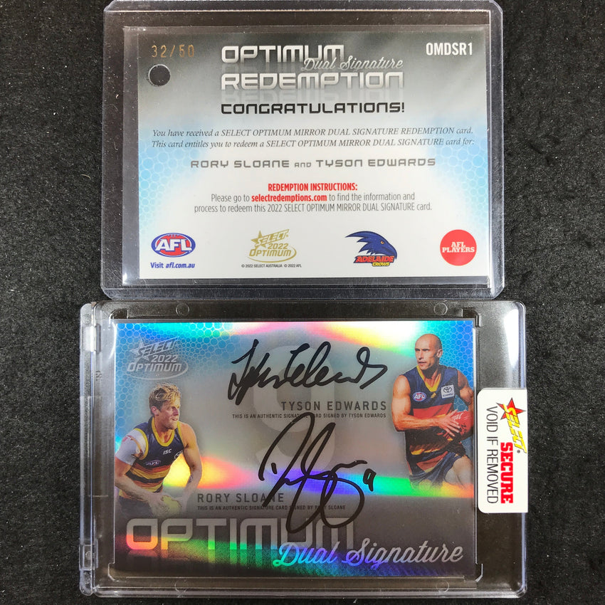 2022 Select AFL Optimum TYSON EDWARDS RORY SLOANE Mirror Dual Signature 32/50