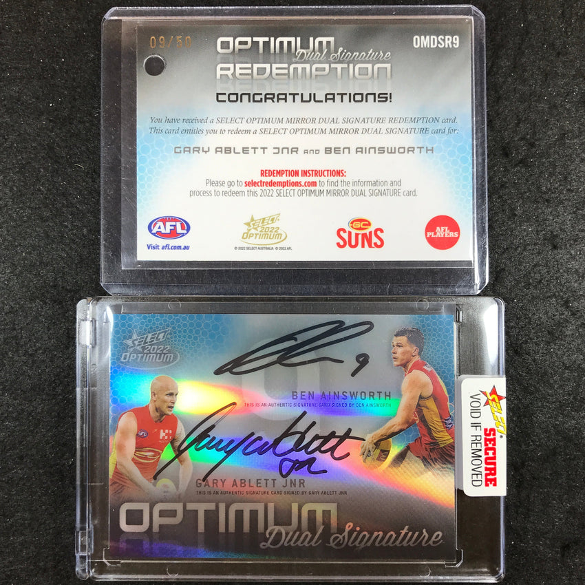 2022 Select AFL Optimum AINSWORTH GARY ABLETT JNR Mirror Dual Signature 09/50