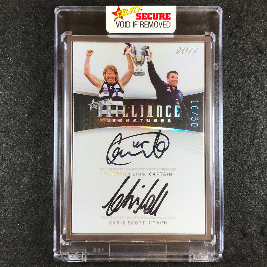 2022 Select AFL Brilliance LING CHRIS SCOTT Captain Coach Dual Signature 16/50