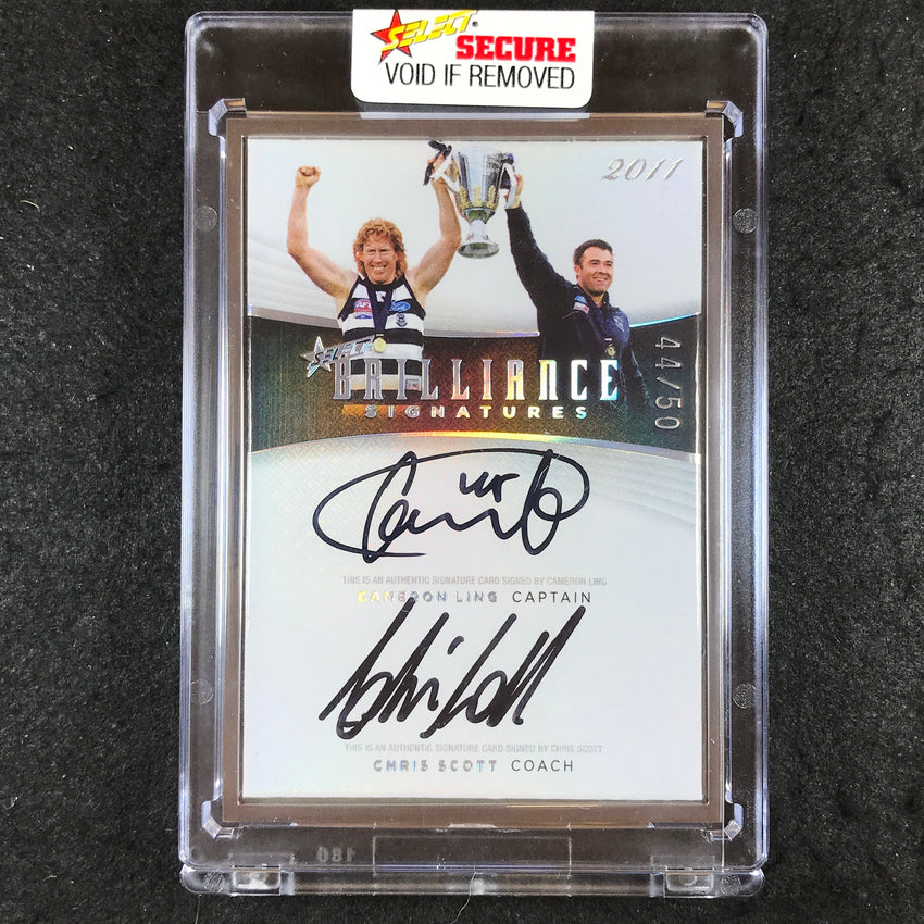 2022 Select AFL Brilliance LING CHRIS SCOTT Captain Coach Dual Signature 44/50