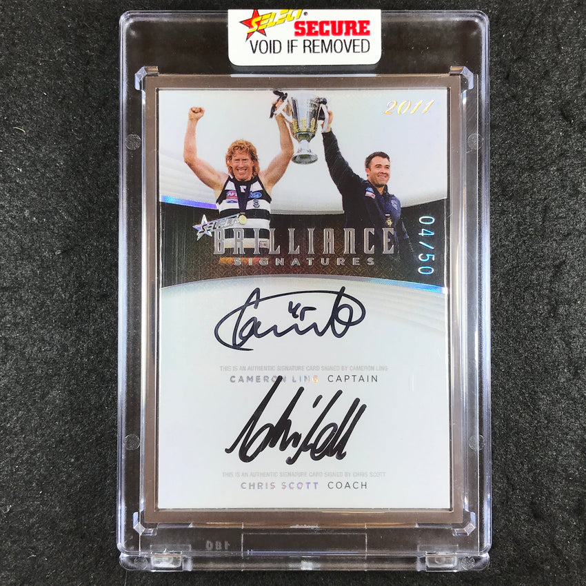 2022 Select AFL Brilliance LING CHRIS SCOTT Captain Coach Dual Signature 04/50