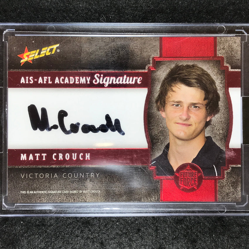 2013 Select AFL Future Force MATT CROUCH AIS-AFL Academy Signature 53/200