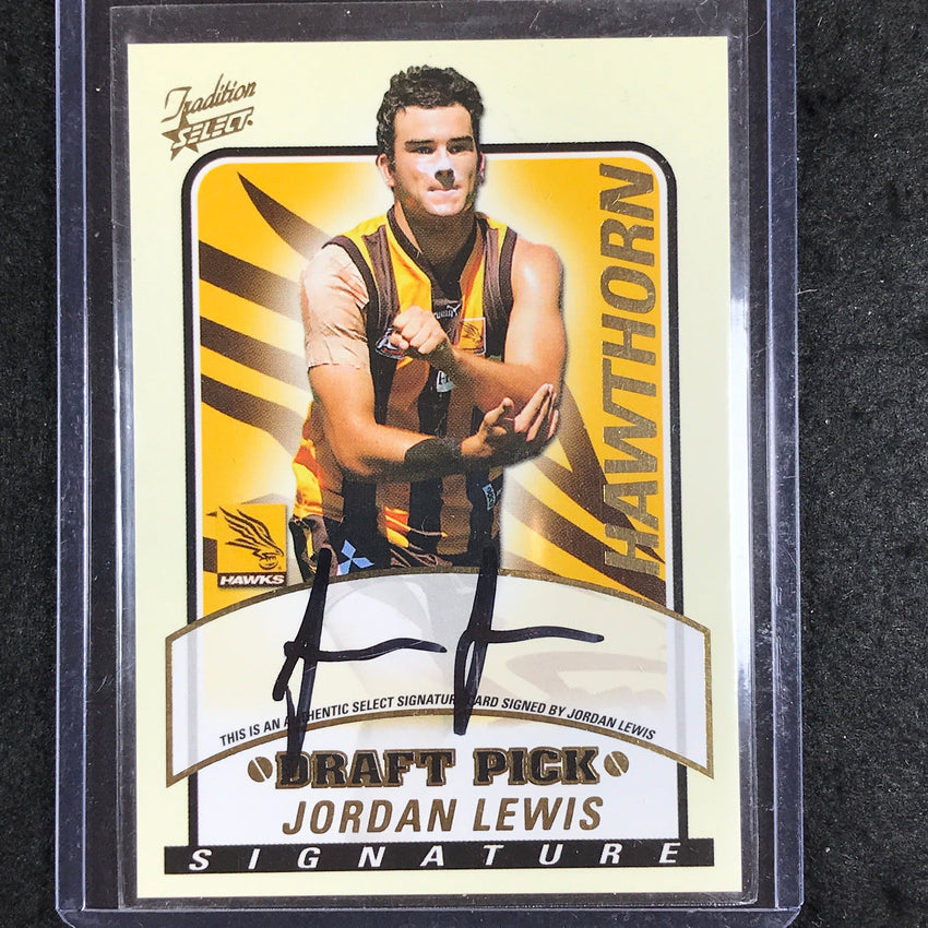 2005 Select AFL Tradition JORDAN LEWIS Draft Pick Signature 543/600