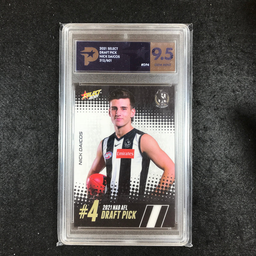 2021 Select AFL Draft Pick NICK DAICOS #4 Draft Pick 312/601 PSG 9.5
