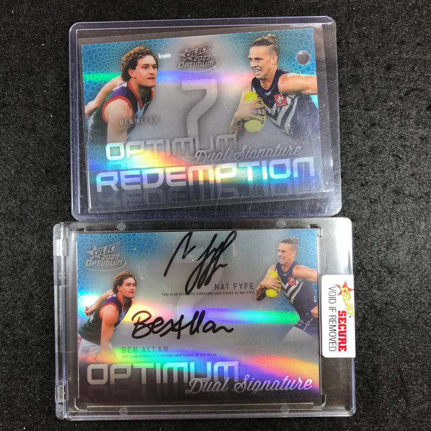 2022 Select AFL Optimum NAT FYFE BEN ALLAN Dual Signature 09/50
