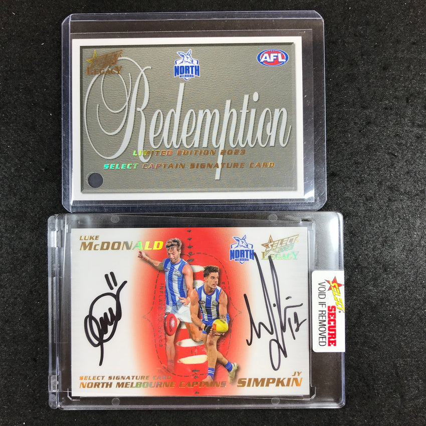 2023 Select AFL Legacy MCDONALD SIMPKIN Captain Signature Card 51/60