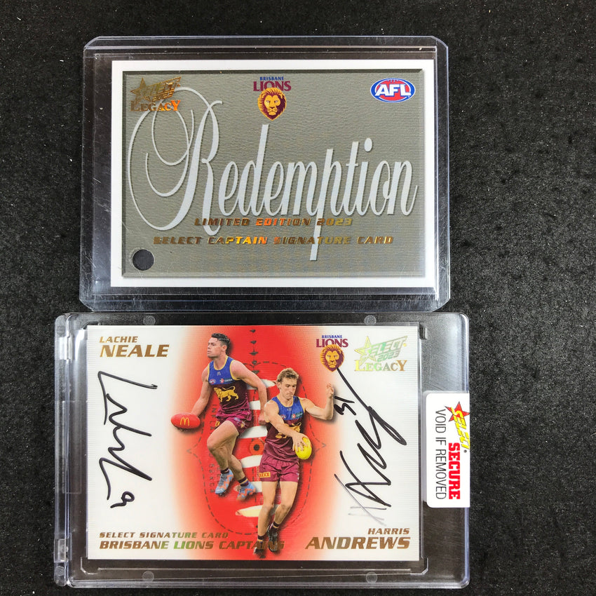 2023 Select AFL Legacy NEALE ANDREWS Captain Signature Card Brisbane Lions 51/60