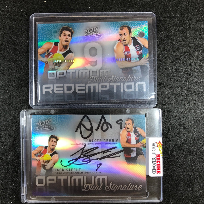 2022 Select AFL Optimum FRASER GEHRIG JACK STEELE Dual Signature 32/50