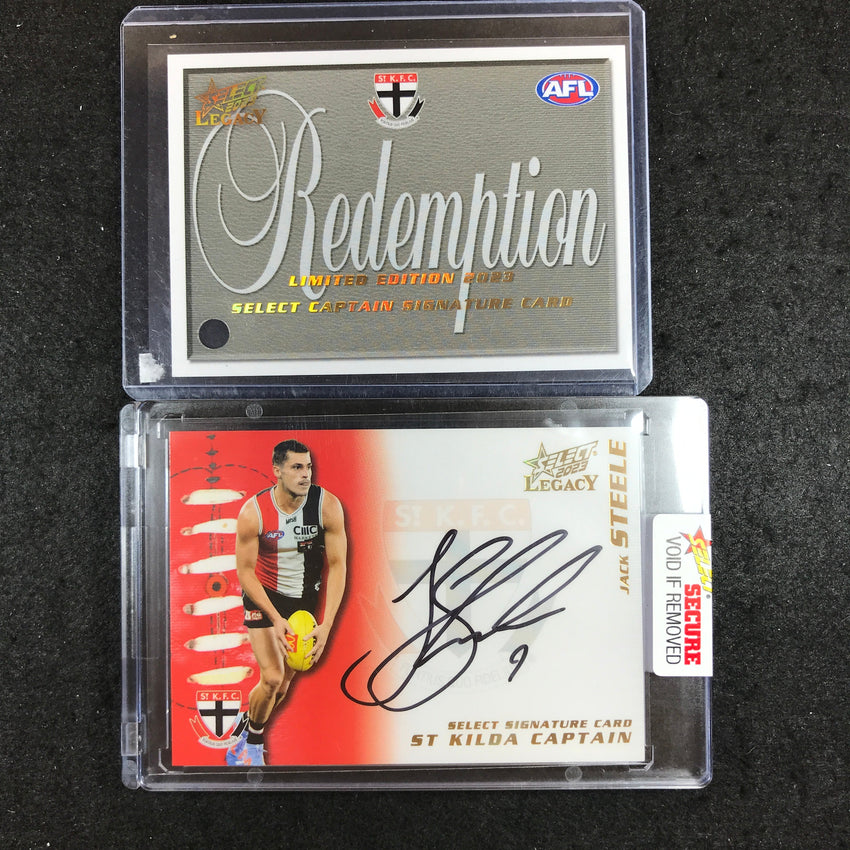 2023 Select AFL Legacy JACK STEELE Captain Signature Card - St Kilda 14/60