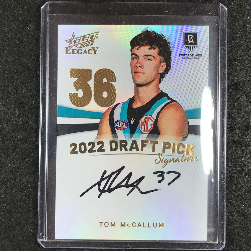 2023 Select AFL Legacy TOM MCCALLUM Draft Pick Signature Gold 09/90