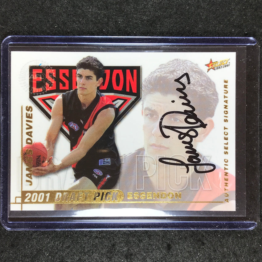 2001 Select AFL Authentic JAMES DAVIES Draft Pick Signature /770