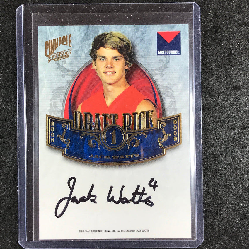 2009 Select AFL Pinnacle JACK WATTS Draft Pick Signature 250/400