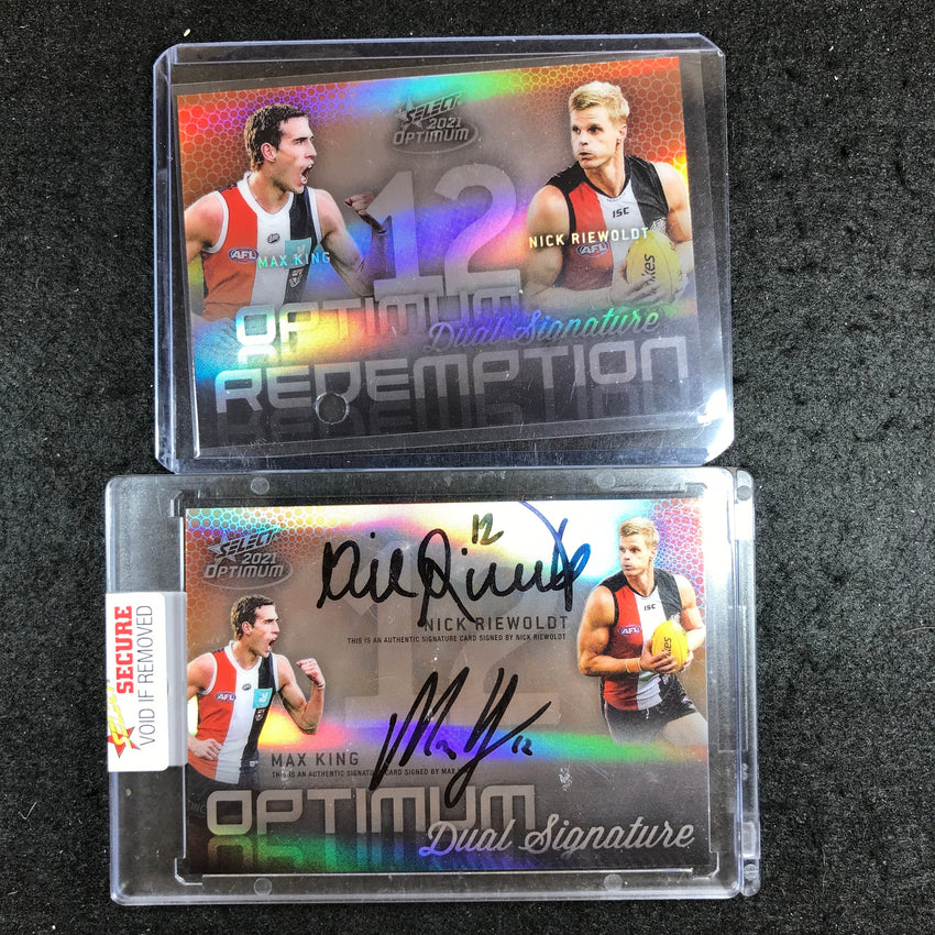 2021 Select AFL Optimum NICK RIEWOLDT MAX KING Dual Signature 08/50