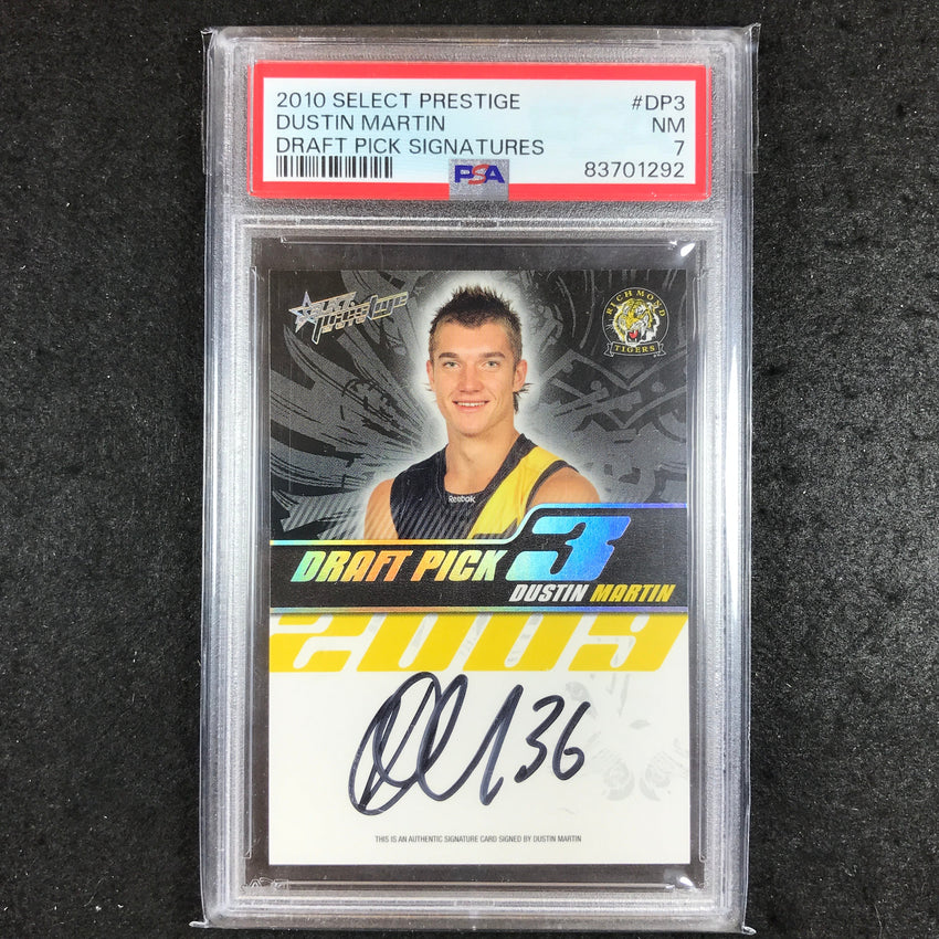 2010 Select AFL Prestige DUSTIN MARTIN Draft Pick Signature 248/400 PSA 7