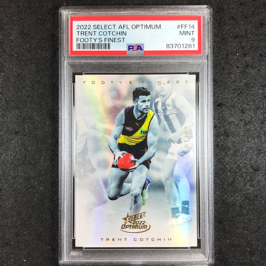 2022 Select AFL Optimum TRENT COTCHIN Footy's Finest 01/80 PSA 9