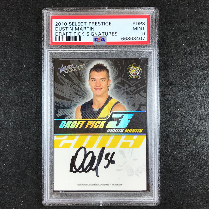 2010 Select AFL Prestige DUSTIN MARTIN Draft Pick Signature 149/400 PSA 9