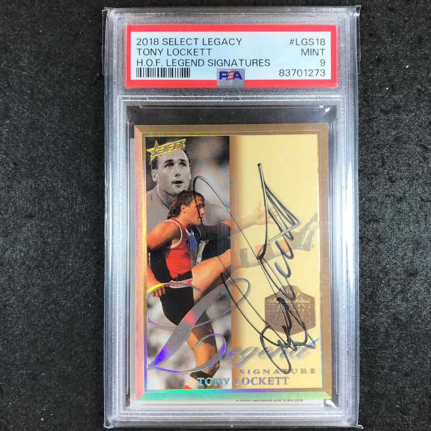 2018 Select AFL Legacy TONY LOCKETT Hall of Fame Legend Signature 27/110 PSA 9