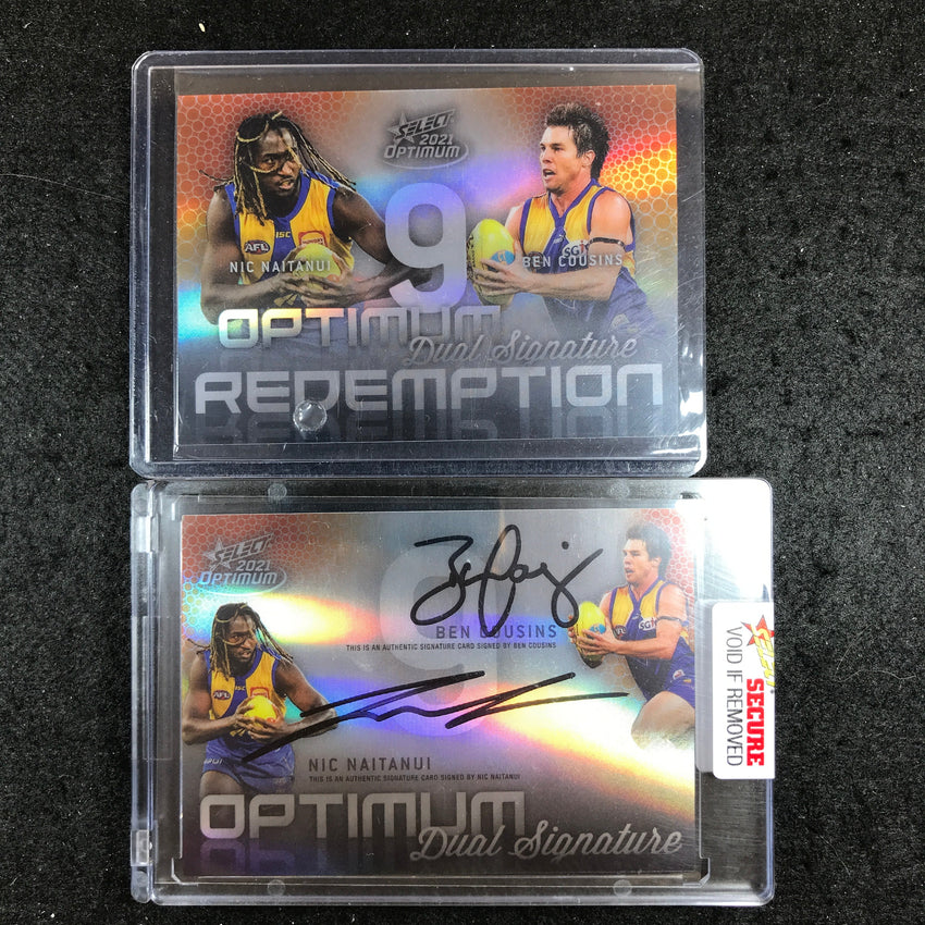 2021 Select AFL Optimum BEN COUSINS NIC NAITANUI Dual Signature 11/50