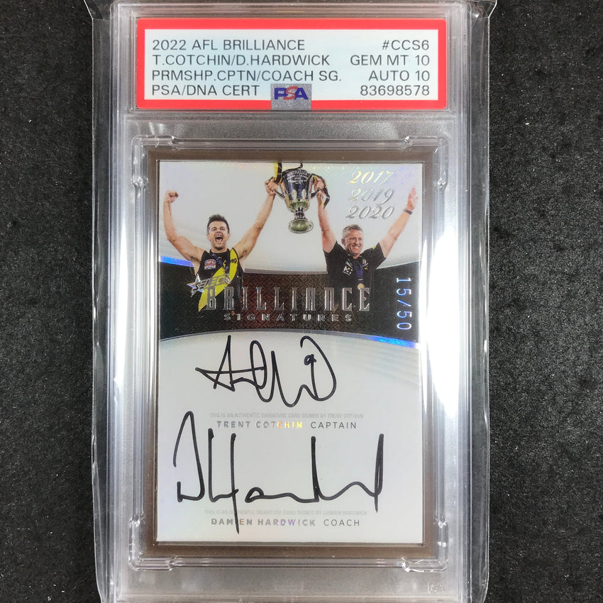 2022 Select AFL Brilliance COTCHIN HARDWICK Captain Coach Auto 15/50 PSA 10
