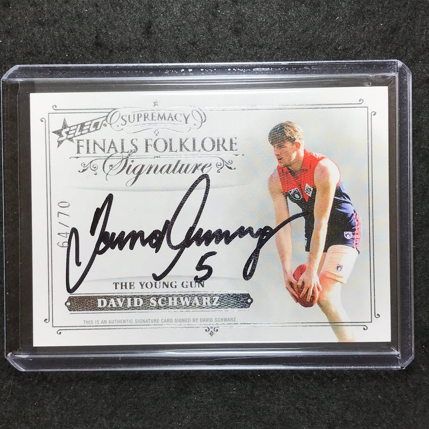 2019 Select AFL Supremacy DAVID SCHWARZ Finals Folklore Signature 64/70
