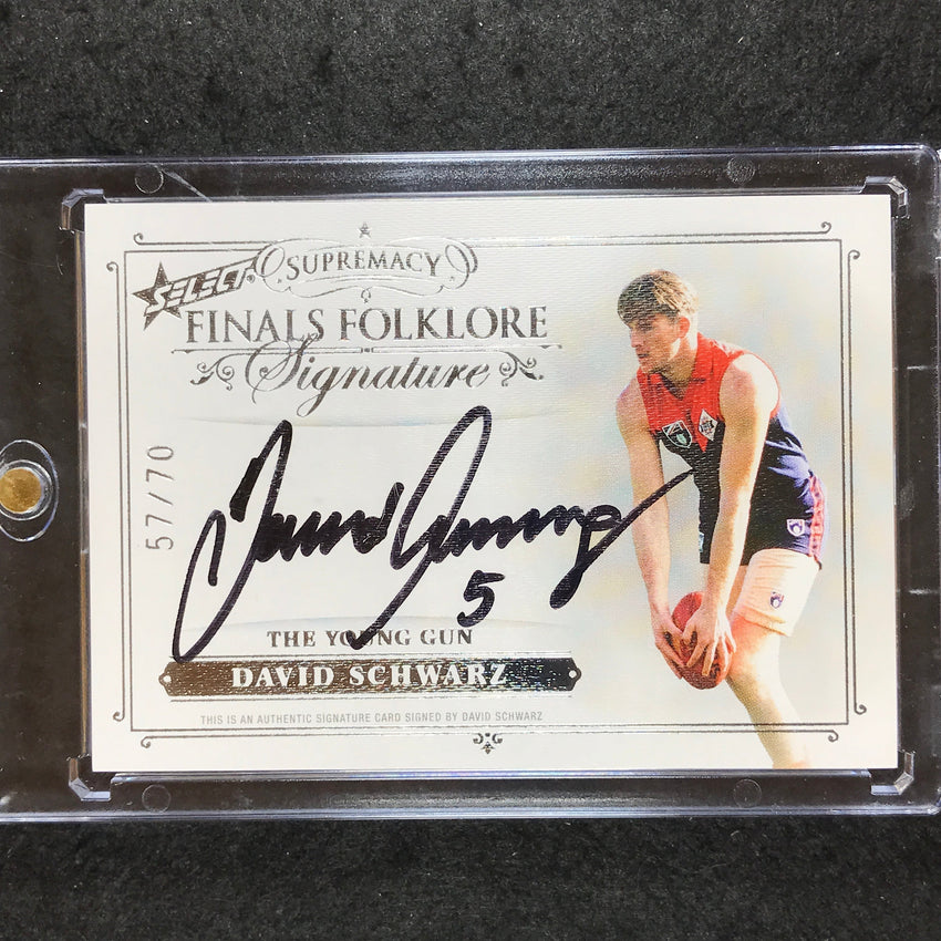 2019 Select AFL Supremacy DAVID SCHWARZ Finals Folklore Signature 57/70