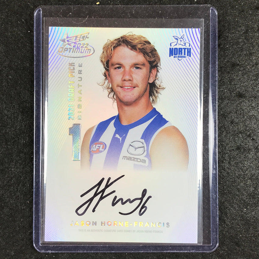 2022 Select AFL Optimum JASON HORNE-FRANCIS Draft Pick Signature Platinum 07/40