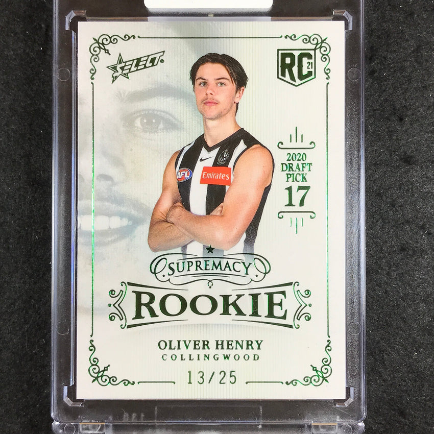 2021 Select AFL Supremacy Rookie OLIVER HENRY Platinum Green 13/25