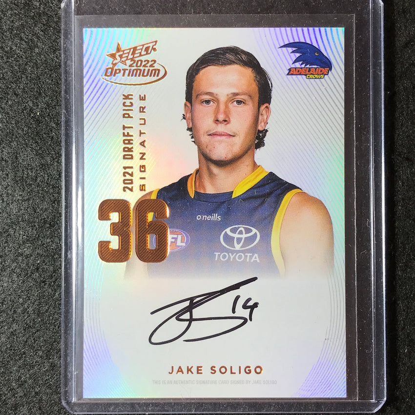 2022 Select AFL Optimum JAKE SOLIGO Draft Pick Signature Copper 107/170