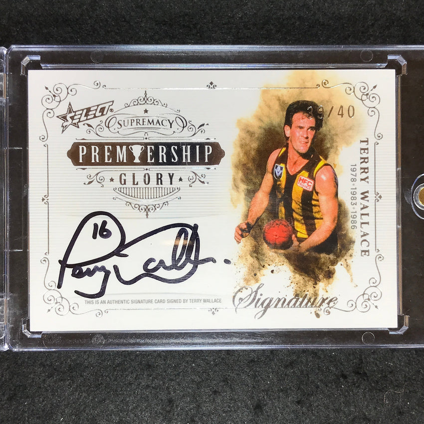 2021 Select AFL Supremacy TERRY WALLACE Premiership Glory Signature 39/40